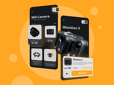 360 Camera Shop App Concept 2d 3d 3d art add to cart adobe adobexd android app app art brand identity camera app cart design flat flutter iosapp shopping app