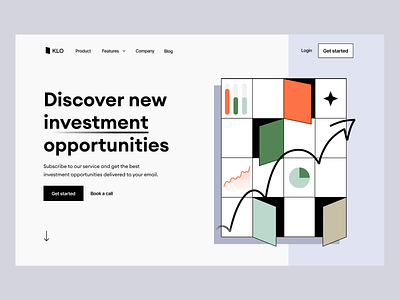 investment app: landing page application clean community design finance fintech illustration investing investment landing landing page minimal modern page site ui web webflow webpage website