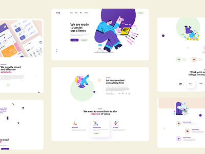 Fichi Landing page agency business colorful company creative data design illustrations interface landing page landingpage minimal portfolio template ui ui design ux ux design website