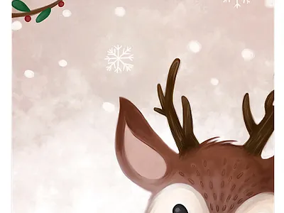 Reindeer artwork christmas christmas card digital painting digitalart illustration poster winter