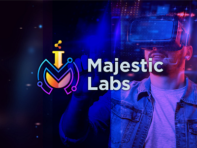 Majestic Labs - Unsold Modern Technology/Digital Product's logo. app icon app logo conceptual logo creative logo digital logo flat lab logo letter m letter m logo lettermark logo lettermarkexploration logo logo design logo designer meaningful logo minimal logo modern logo rgb technology logo virtual reality