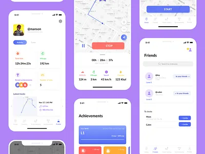 Biking track app application biking distance ios iphone tracking ui ux