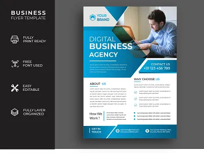 Digital Business agency flyer template ads agency banner business creative design digital facebook flyer logo marketing social media template