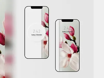 Minimalistic flower white Lock screen Ios app app design branding design figma flat florist app florist logo illustration lock up minimal minimalism minimalist minimalistic nature ui web white whitespace