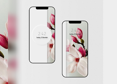 Minimalistic flower white Lock screen Ios app app design branding design figma flat florist app florist logo illustration lock up minimal minimalism minimalist minimalistic nature ui web white whitespace