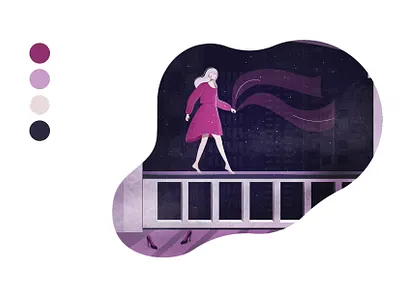 Christmas night character characterdesign girlcharacter girlwalking illustration