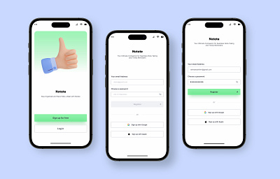 Minimal & Modern Signup Page UI Design for Mobile App clean ux figma ui ios app ui minimal ui mobile app design modern ui design note taking app onboarding screen signup ui ui ui design ux design ux inspiration