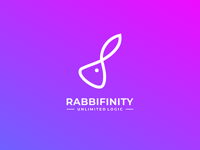 Rabbit and infinity logo animal logo brand branding color design illustration infinity infinity logo logo prio hans rabbit rabbit logo typography ui vector