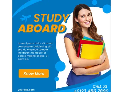 Free PSD Study Aboard Education SM Banner banner ad branding design flyer template freebies graphic design psd download psd mockup psd template