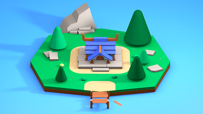 Viking House 3d cinema4d