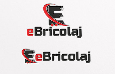 eBricolaj logo 2021 trend black creative ebricolaj ecommerce ecommerce design ecommerce shop imran firoz logo modern new new year red shopping shopping cart simple