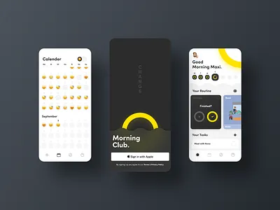 Morning Club - App Design app app design application design digital flow illustration love morning morning coffee morning routine mornings routine routines ui ux workflow workflows
