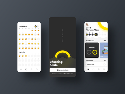 Morning Club - App Design app app design application design digital flow illustration love morning morning coffee morning routine mornings routine routines ui ux workflow workflows
