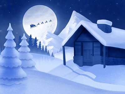 Merry Christmas adobe fresco buon natale christmas digital art digital illustration feliz navidad illustration merry christmas merry xmas moon santa santa claus starry night xmas