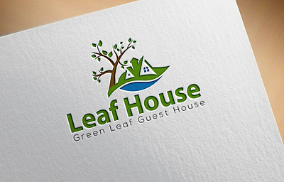 Leaf House branding design flat graphic design illustrator logo minimal vector