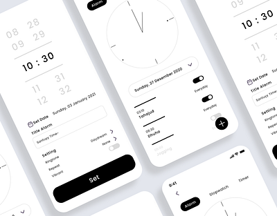 Alarm or Stopwatch Design App app art branding design flat icon minimal ui web website