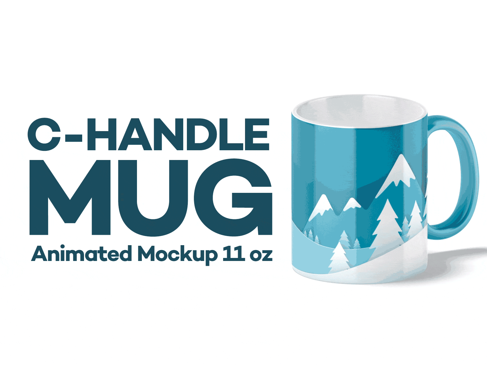C-Handle Mug Animated Mockup 11oz animated c-handle download drink mockup mugs psd utensil