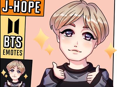 BTS J-Hope Emote for Twitch/Discord Emotes/BetterTTV Emotes anime emotes bts emote twitch twitch badges twitch emote twitch graphic