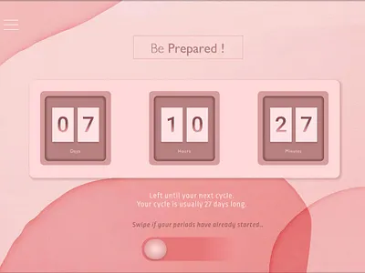 Count Down Timer (DailyUI-014) 2020 trend daily ui 014 dailyui dailyuichallenge design dribbble menstruation ui uidesign userinterface web webdesign women