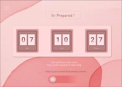 Count Down Timer (DailyUI-014) 2020 trend daily ui 014 dailyui dailyuichallenge design dribbble menstruation ui uidesign userinterface web webdesign women