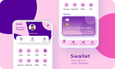 Swallet clay 1 app clay mockup ewallet fintech fintech app mobile app mobile app design mobile ui ui ux