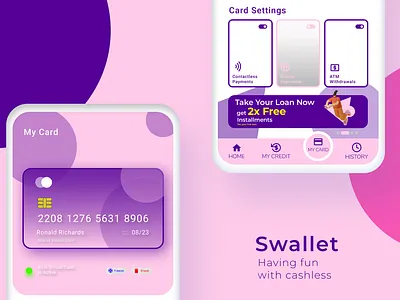 Swallet clay 2 app clay mockup ewallet fintech fintech app mobile app mobile app design mobile ui ui ux