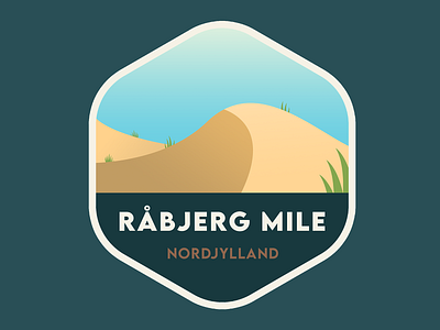 Danish National Park Sticker (Råbjerg Mile) badge camp camping danish emblem flat gradient icon national park national park logo nature nature illustration scout sticker vector