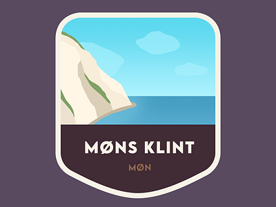 Møns Klint National Park Sticker badge camp camping crest danish emblem flat icon illustraion national park national park logo nature poster scout sticker