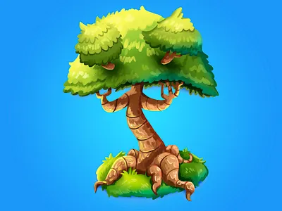 Tree adobephotoshop character cute design game illustration paint tree