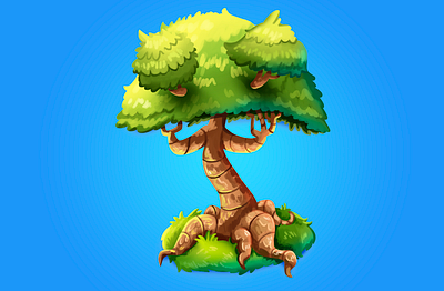 Tree adobephotoshop character cute design game illustration paint tree