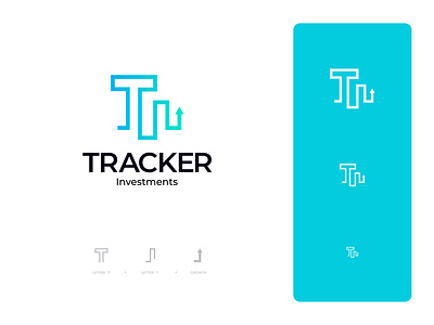 Tracker investments - approved logo design app icon arrow bitcoin blockchain branding creative logo crypto currency digital currency finance fintech letter t lettermark logo logo design modernism tech tracker tracking app typography