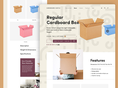 Regular Cardboard Box clean concept landing page landing page concept landing page design landingpage layout mockup product product page product page design ui