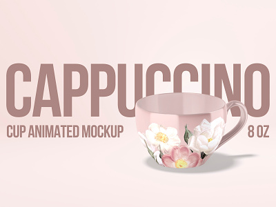 Cappuccino Cup Animated Mockup 8oz animated cappuccino coffeemug download drink mockup psd utensil
