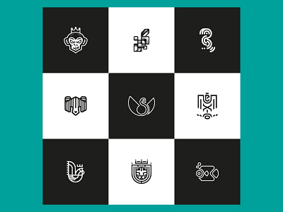 My Top Nine 2020 :) animal bear bunny eagle fish geometric geometry icon illustration line lion logo mark mexico minimal monkey rooster swan symbol toucan