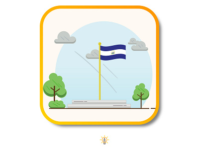 Masferrer - El Salvador design el salvador flag flat flat design flat illustration flat vector illustration monument rondure vector