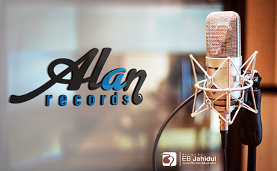 alan records Logo bd records studio bd records studio branding design designer icon illustration illustrator lettering logo logo design records studio logo symbol