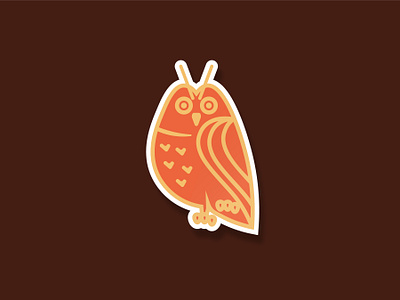 Owl Sticker animal badge design bird brown claws design eyes forest hunter logo design nature night orange outdoors owl owl logo predator sticker sticker design woods