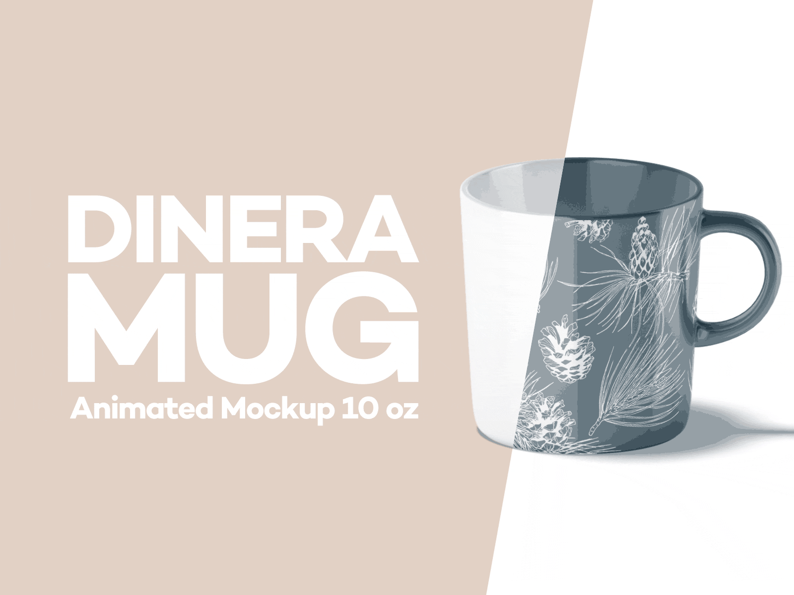 Dinera Mug Animated Mockup 10oz animated beverage cup dinera download drink mockup psd utensil