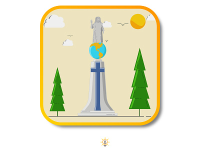 Salvador del Mundo Monument christ design el salvador flat flat design flat illustration flat vector illustration jesus monument vector