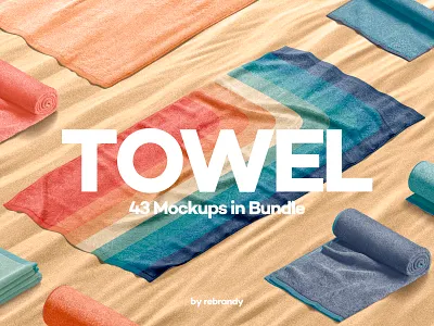 Towel Mockups Bundle absorb bath beach download fabric material mockup psd surface textile towel wiper