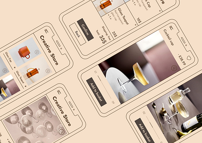Cocktail Glass Creative store app app design appdesign branding design figma flat flat design illustration minimal ui ui design uiux uiuxdesign web