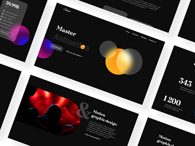Landing Page - Animation Software adobe xd design glass design landingpage webdesign