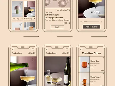 "365-day design challenge - Glass Creative store" app app design art branding design figma flat illustration minimal ui ui design uiux ux web webdesign website