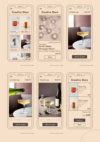 "365-day design challenge - Glass Creative store" app app design art branding design figma flat illustration minimal ui ui design uiux ux web webdesign website