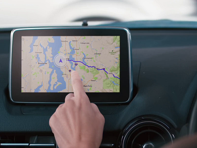 Automobile Navigation app auto automobile automotive car console dashboard design directions map ui ux vehicle