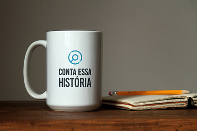 Conta essa História - Podcast brand identity brand branding graphic design icon logo logotipo logotype magnifier mug podcast logo