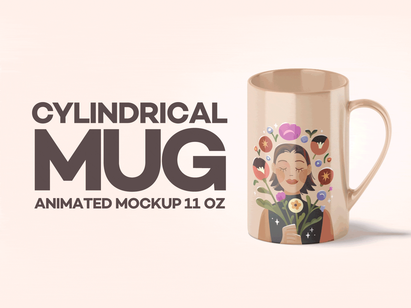 Cylindrical Mug Animated Mockup 11oz 11 oz beverage cylindrical download mockup porcelain psd