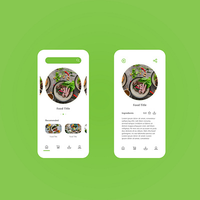UI Food App Simple Green app design food food and drink food app illustration simple ui ui ux ui design uidesign ux vector