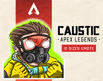 Caustic Apex Emote for Streamer/Twitch Emotes/Apex Legends anime emotes apex legends emote twitch twitch badges twitch emote twitch graphic