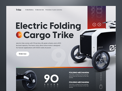 Electric folding cargo trike bike car creabik creabik design electric folding landing page project trike ui design web design